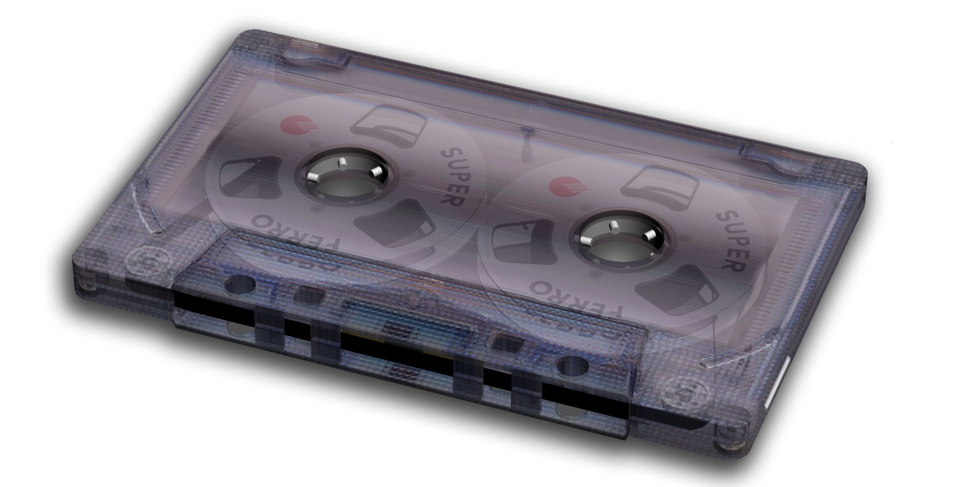 Audio cassette Low-poly 3D model_2