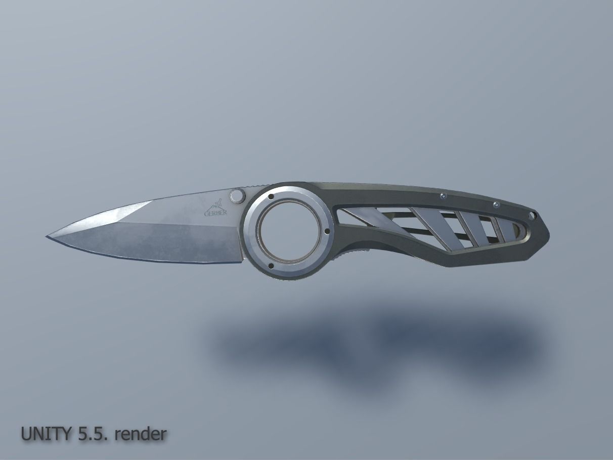 Pocket Gerber Knife PBR Low-poly 3D model_15