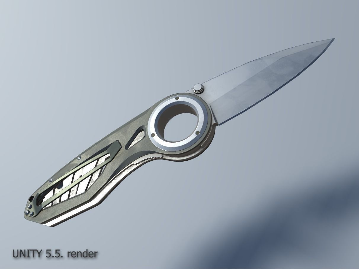Pocket Gerber Knife PBR Low-poly 3D model_12