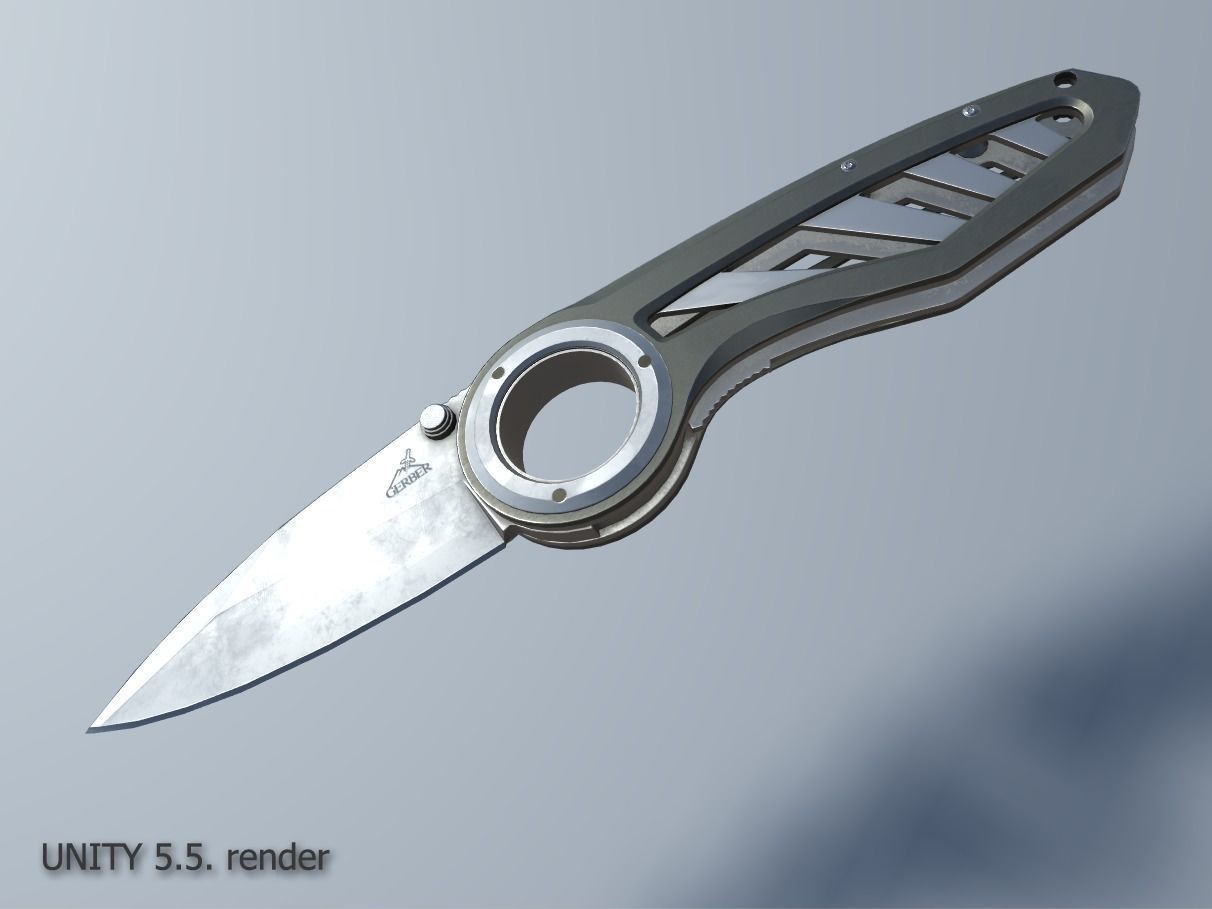 Pocket Gerber Knife PBR Low-poly 3D model_13