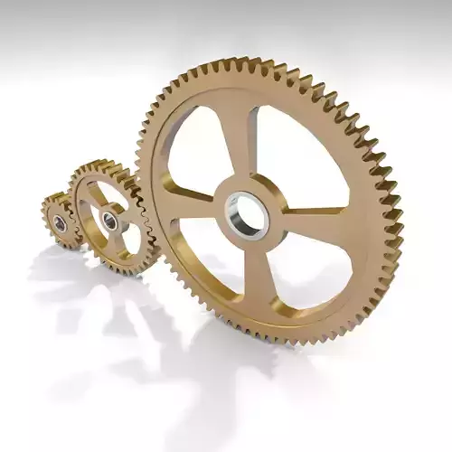 Cogwheels brass 3D model
