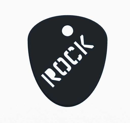 GUITAR PICK ROCK Free 3D print model
