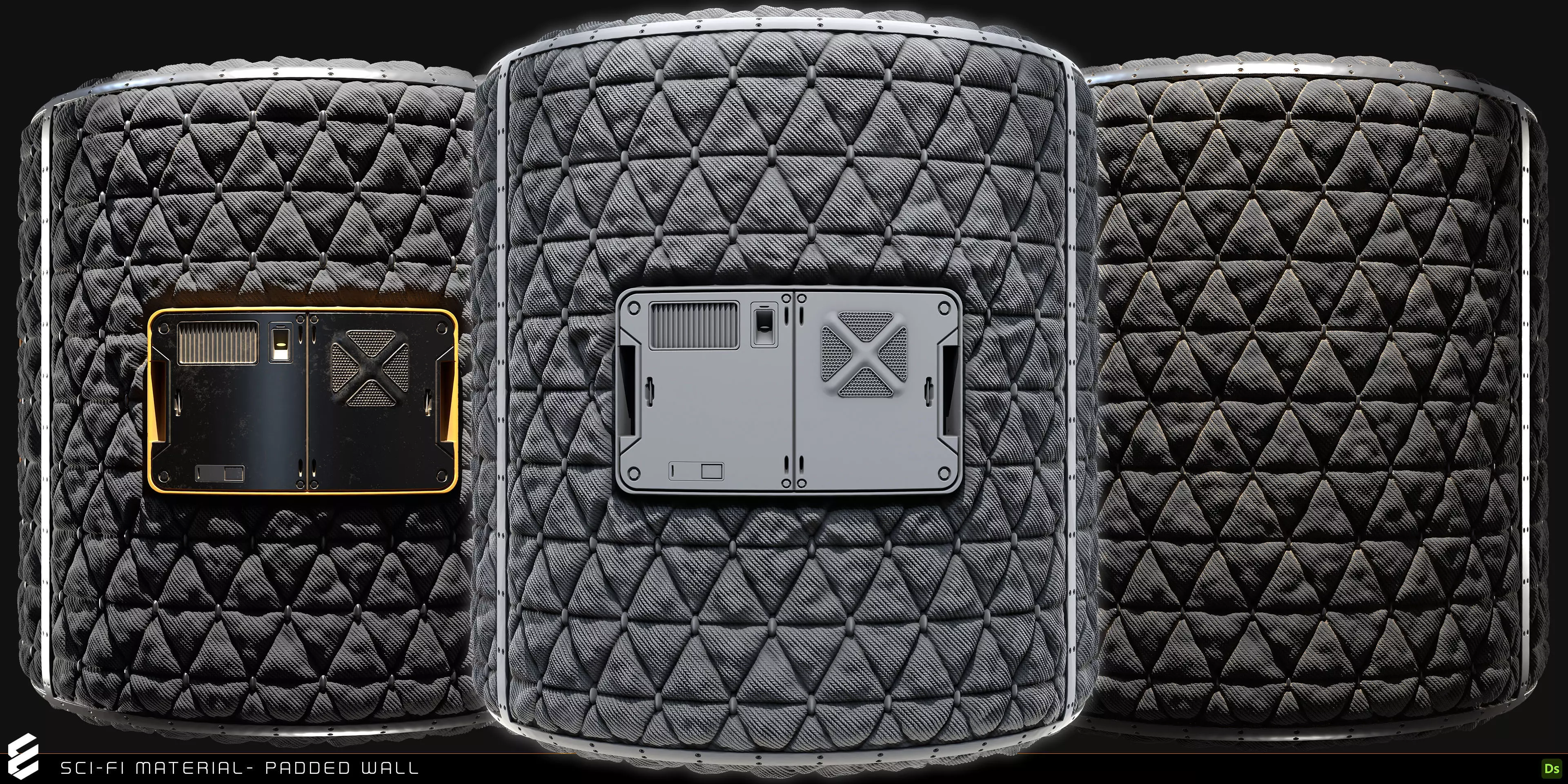 PBR Material -Padded Wall Texture