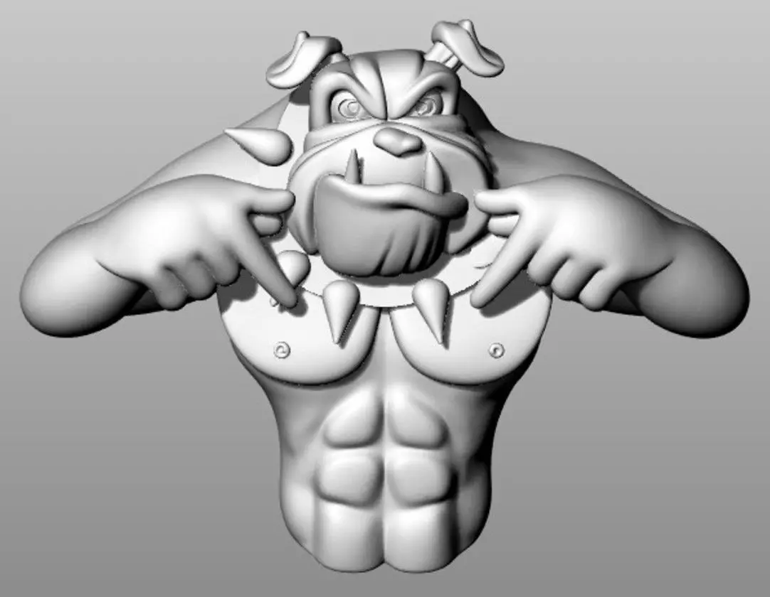 Angry Bulldog Muscle Hip Hop Pendant Bulldog Hip Hop jewelry 3D print model
