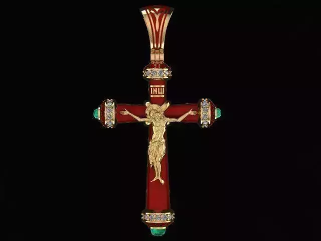 Cross with enamel