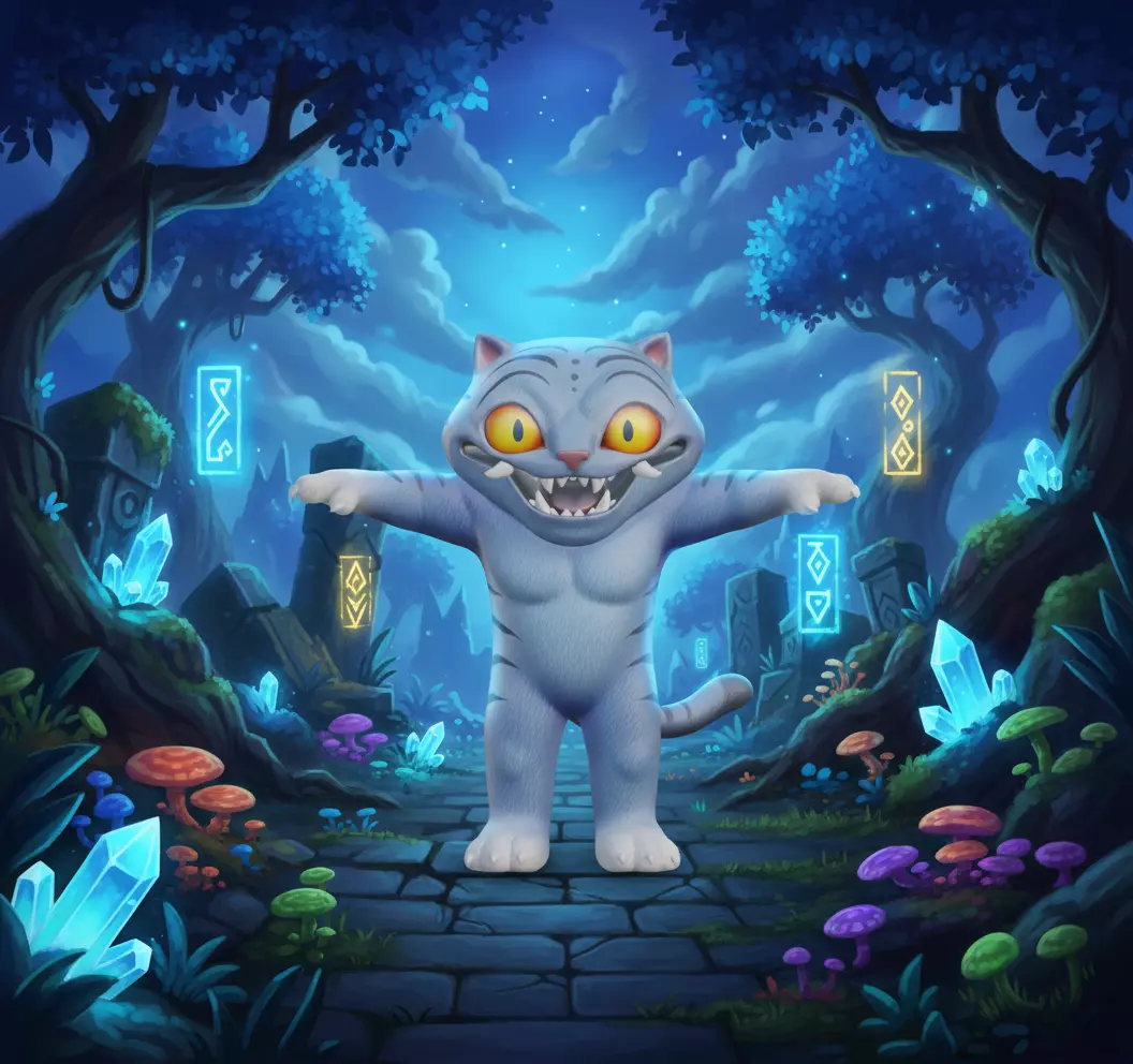 Derpy Tiger - KPop Demon Hunters Creature T-pose Low-poly 3D model