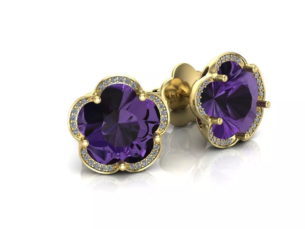 Flower earrings 999 3D print model