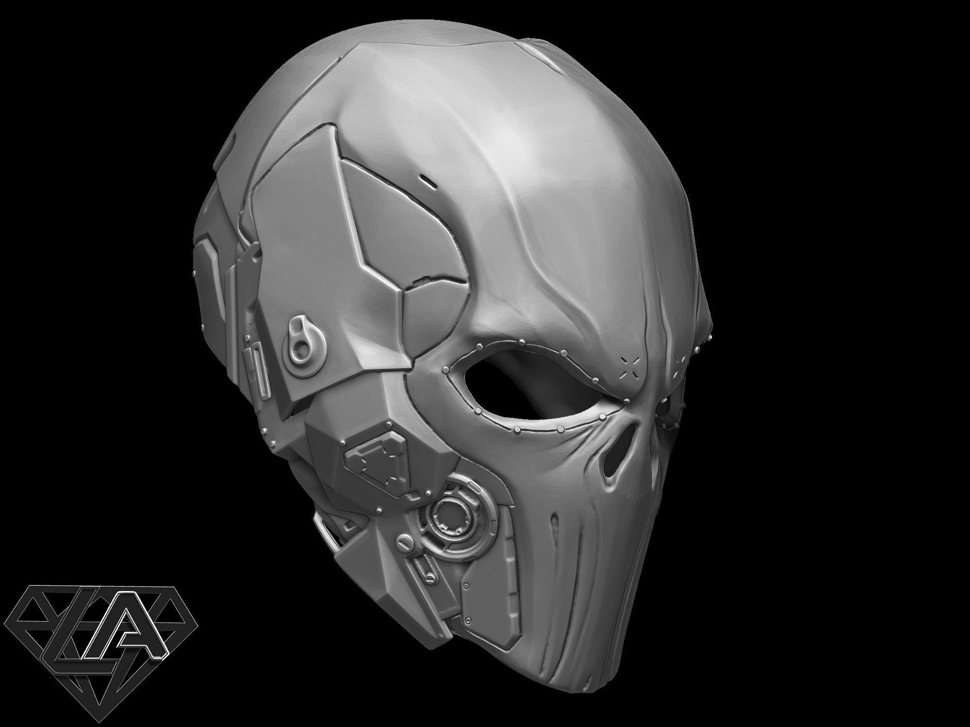 Sci-fi punisher helmet 3D print model_5