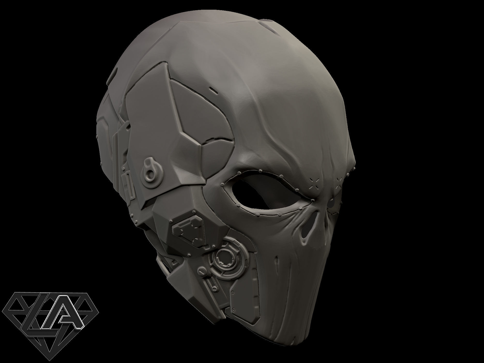 Sci-fi punisher helmet 3D print model_6