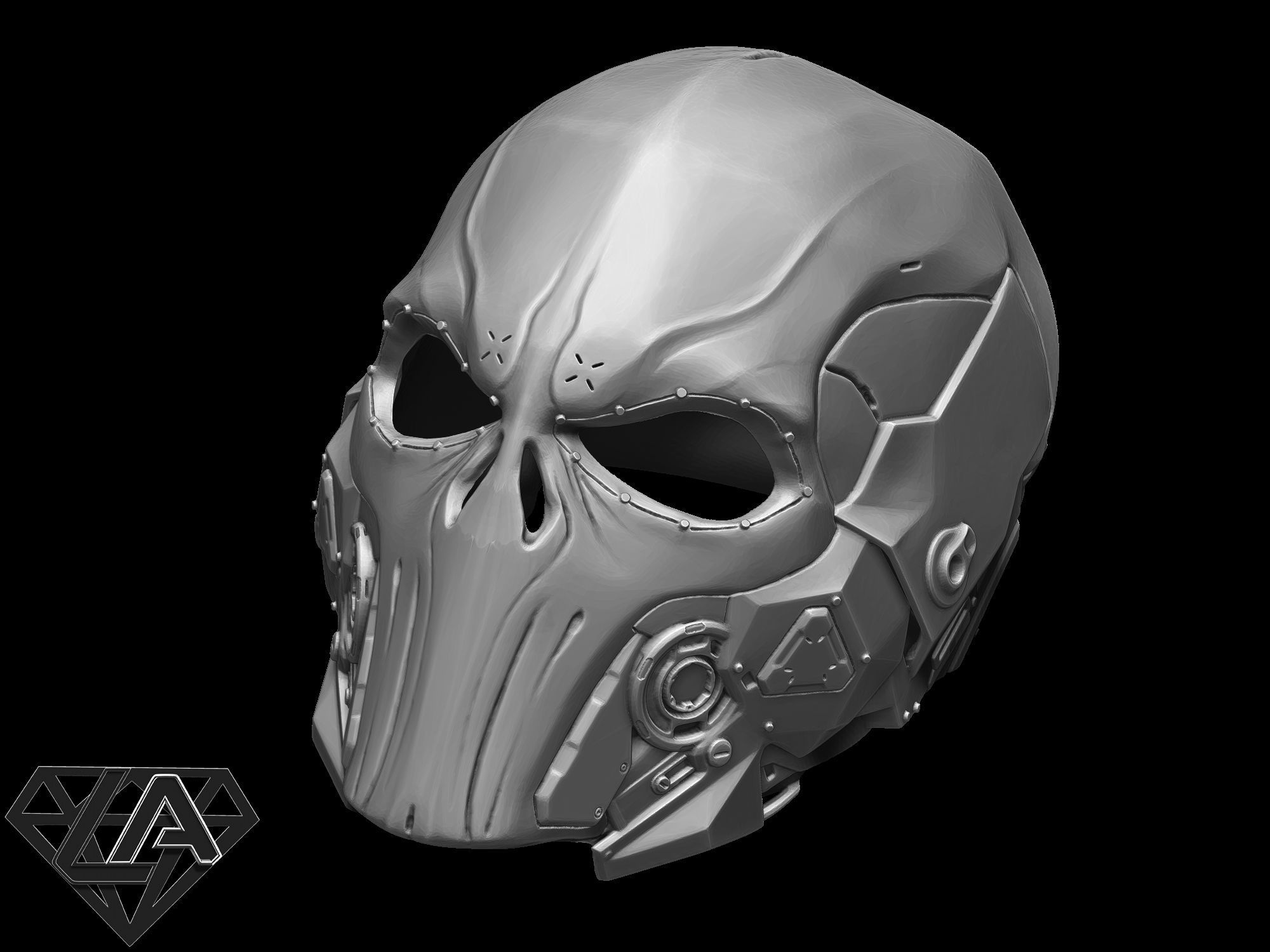 Sci-fi punisher helmet 3D print model_2