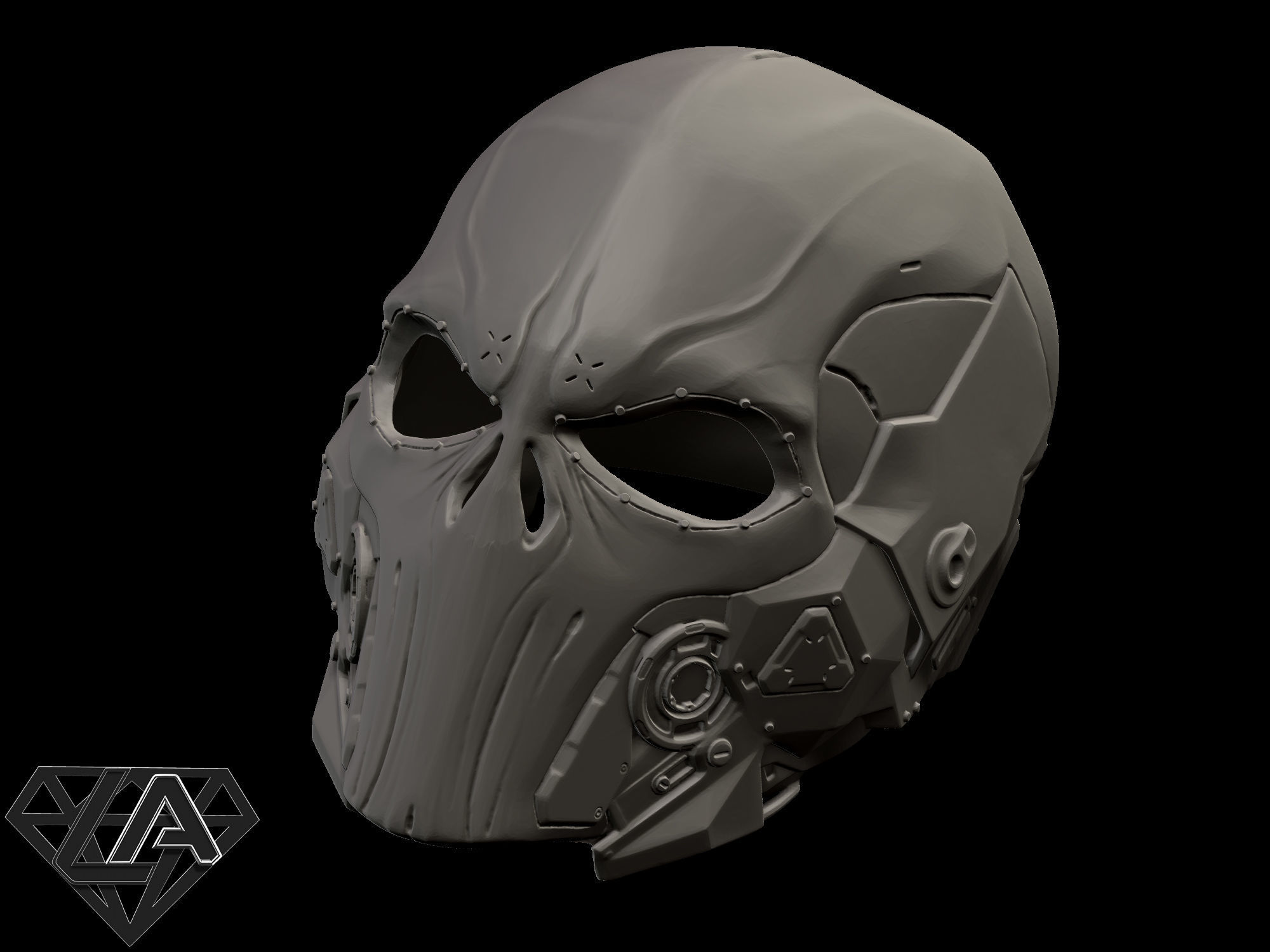 Sci-fi punisher helmet 3D print model_3