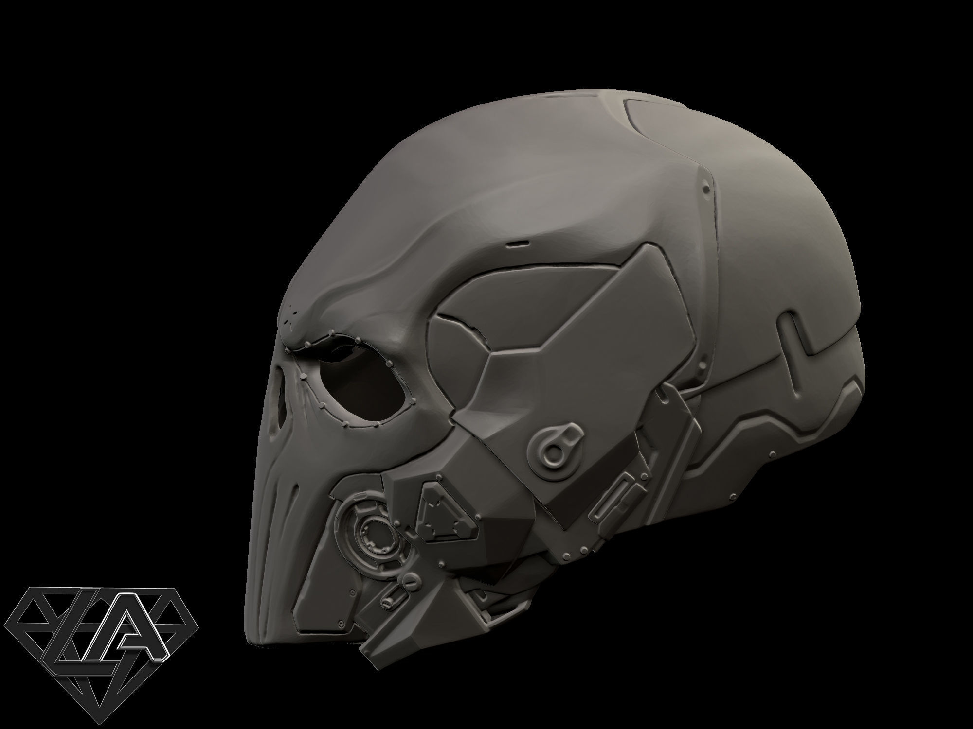 Sci-fi punisher helmet 3D print model_11
