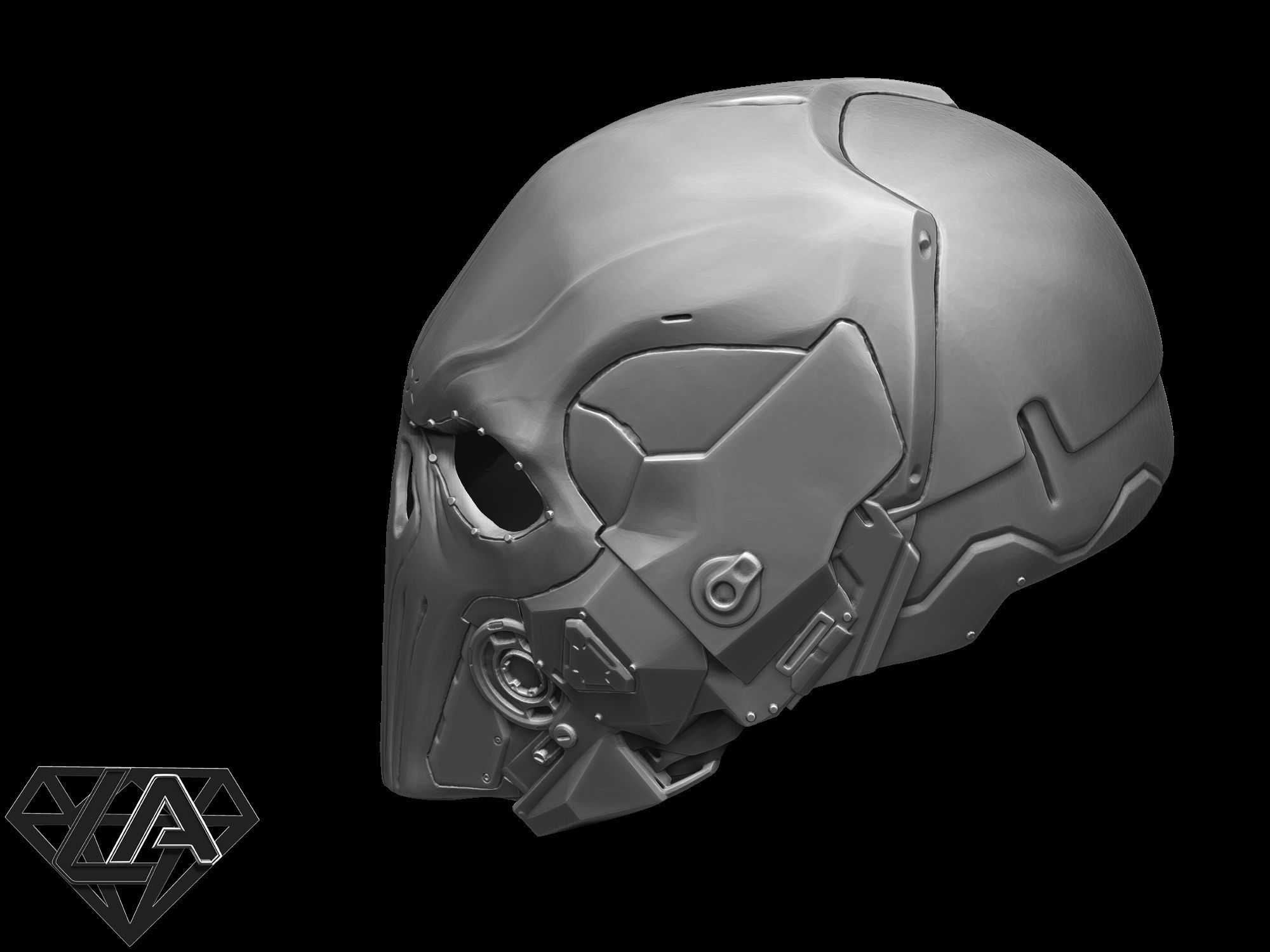 Sci-fi punisher helmet 3D print model_10