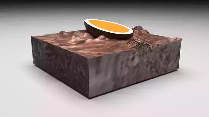 Creme Egg Brownie 3D model 5