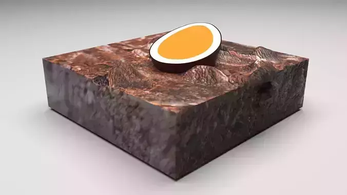 Creme Egg Brownie 3D model 6