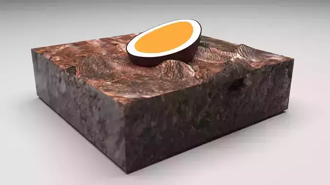 Creme Egg Brownie 3D model