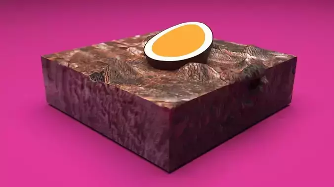 Creme Egg Brownie 3D model 7