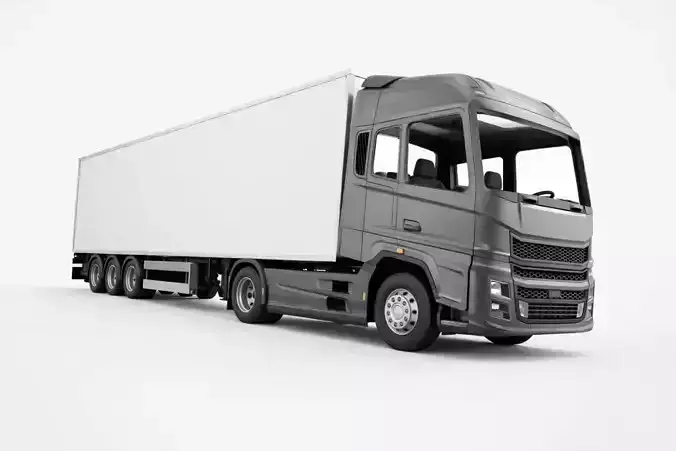 Generic Truck with Trailer Modern Transport Logistics Vehicle