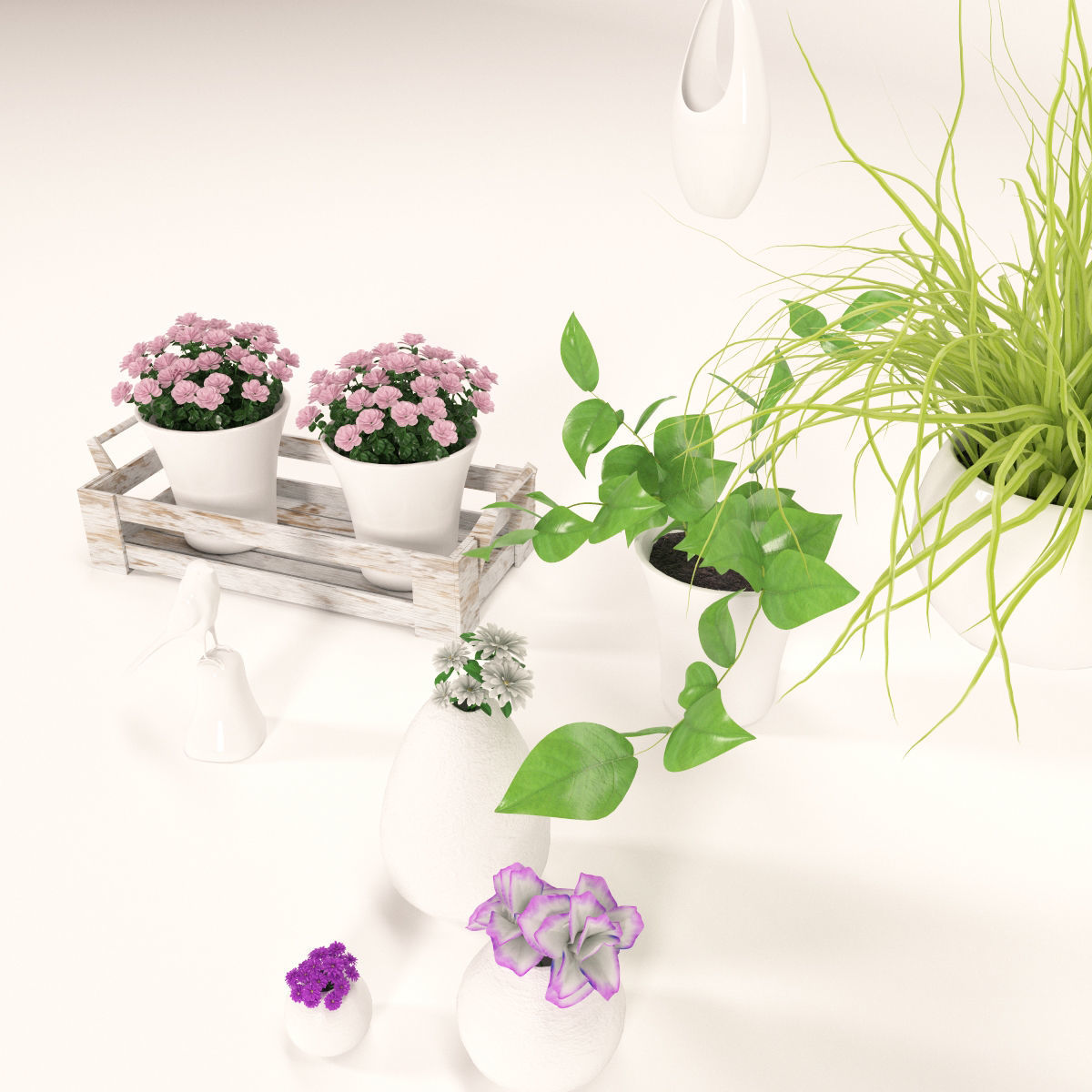 Plants bamboo plant in pot 3D model_35