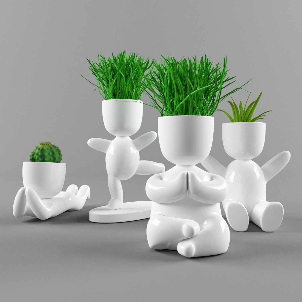 Plants bamboo plant in pot 3D model_28