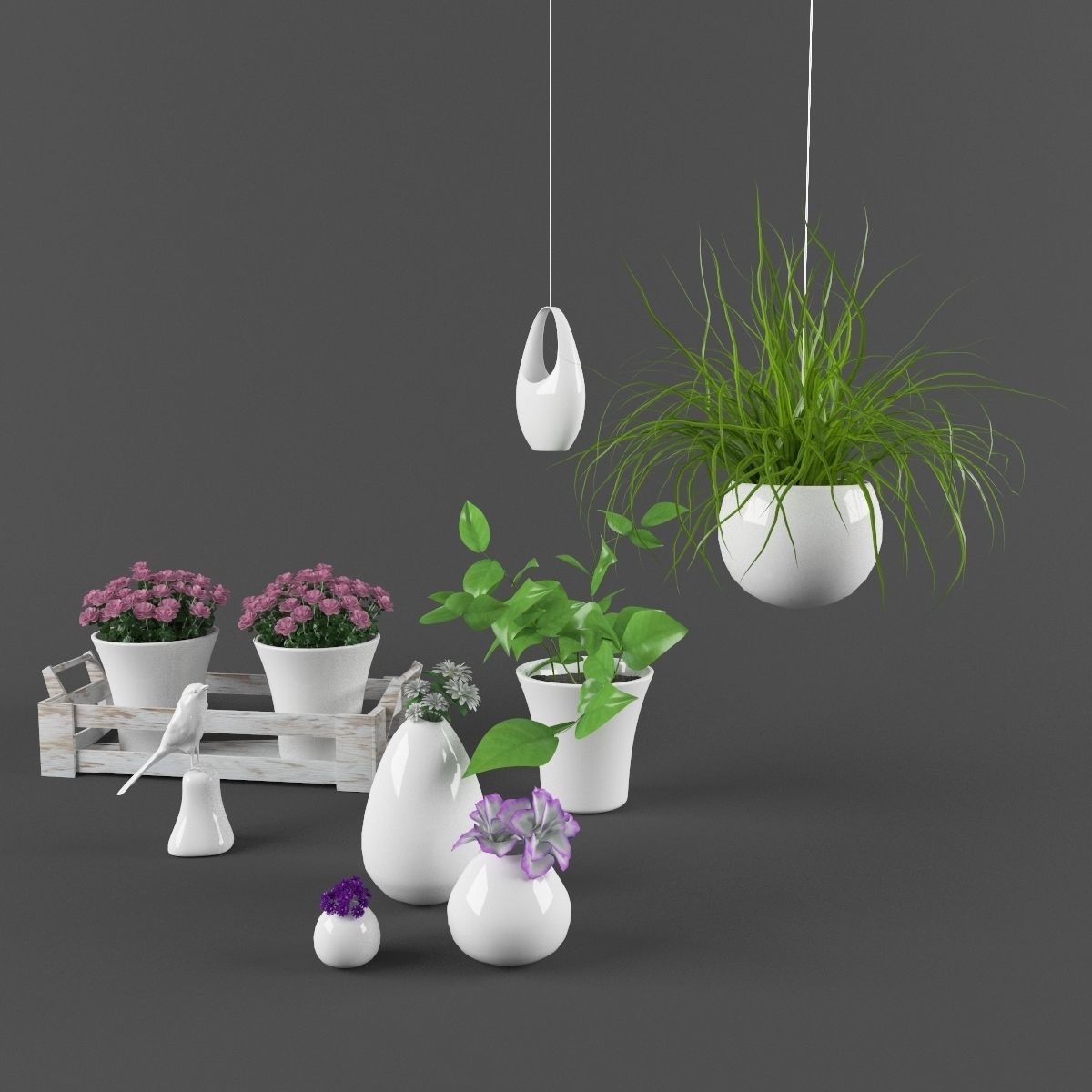 Plants bamboo plant in pot 3D model_34