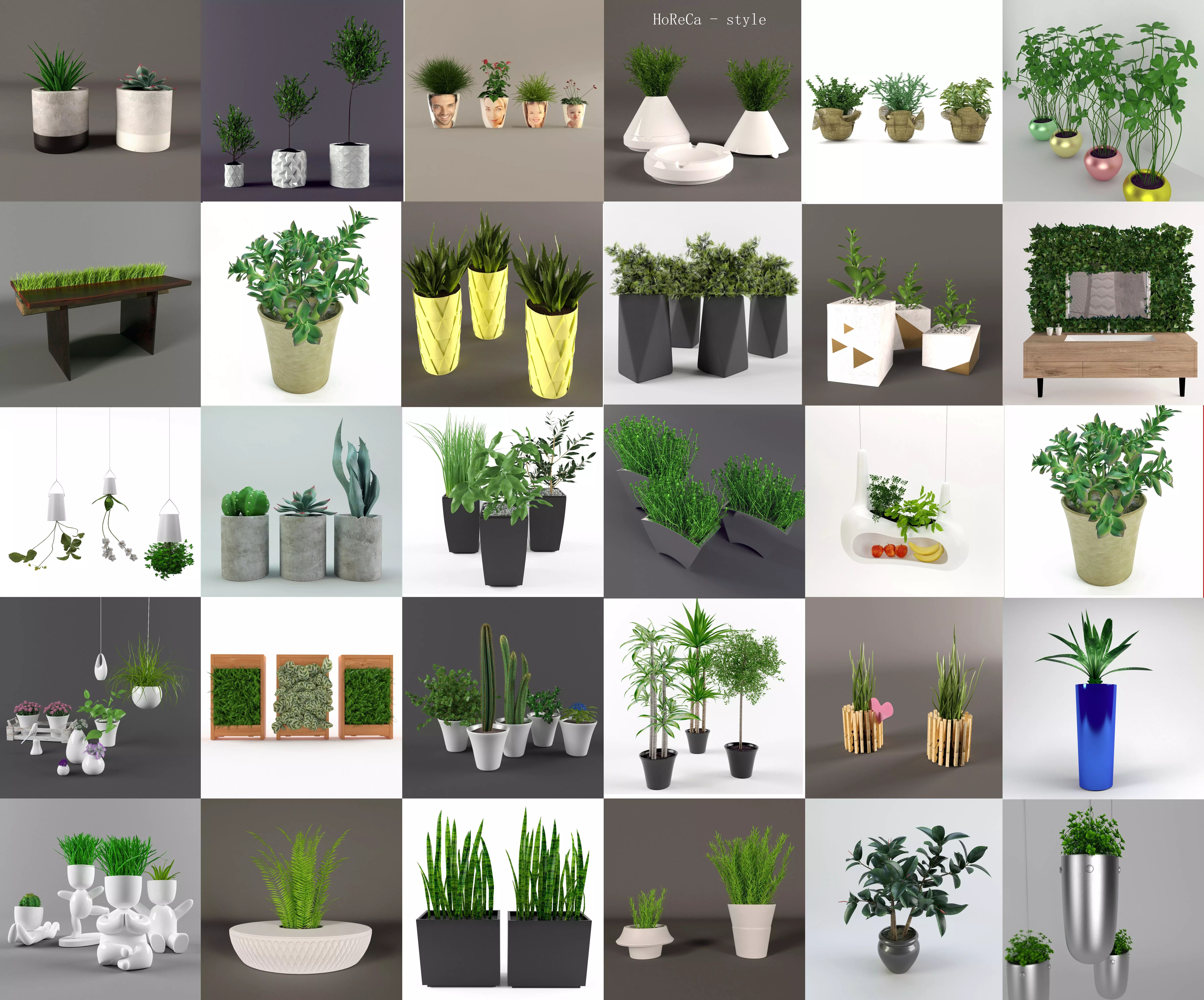 Plants bamboo plant in pot 3D model_0