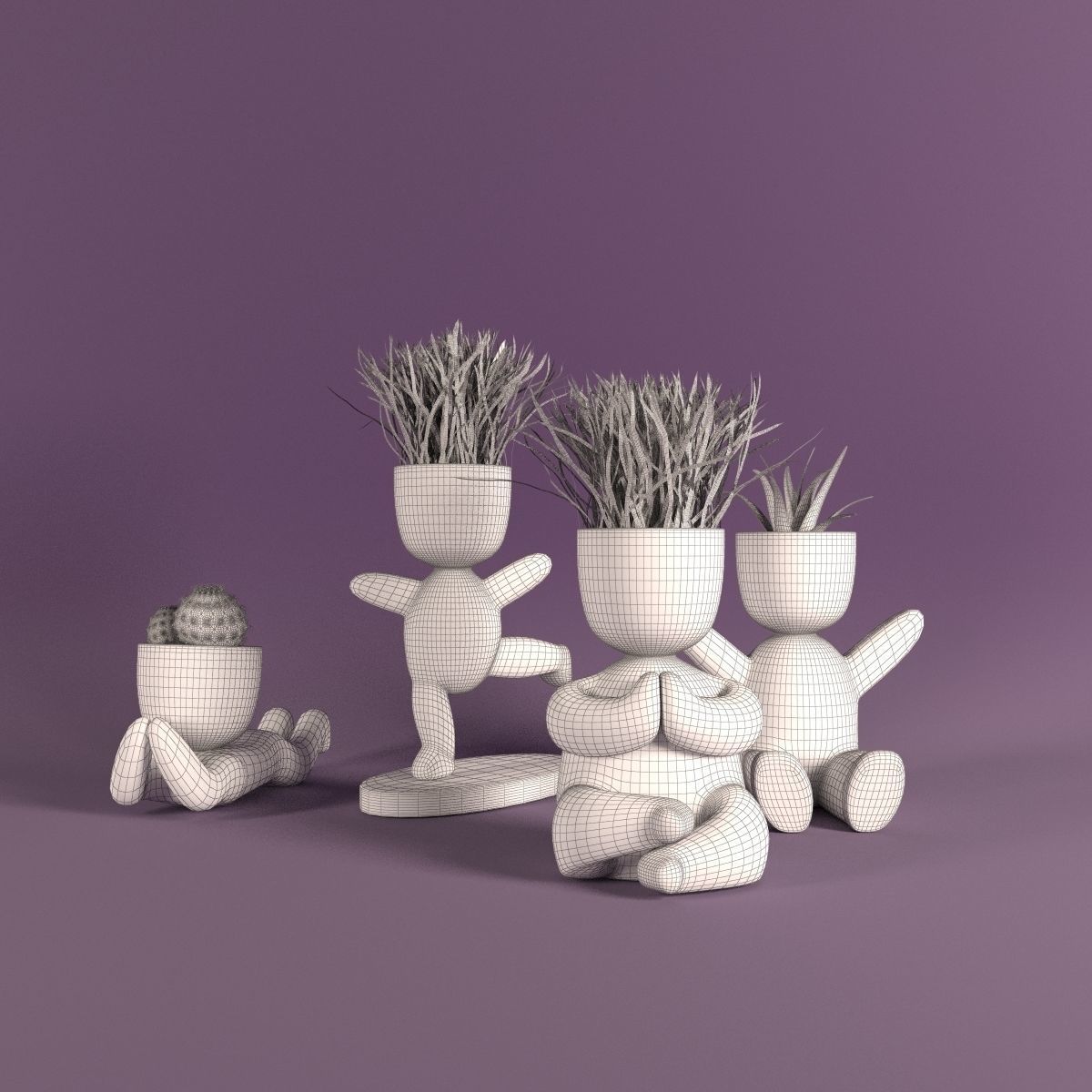 Plants bamboo plant in pot 3D model_29