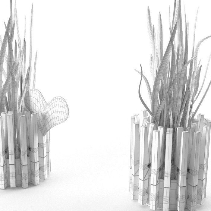 Plants bamboo plant in pot 3D model_19