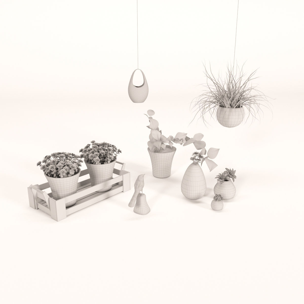 Plants bamboo plant in pot 3D model_33