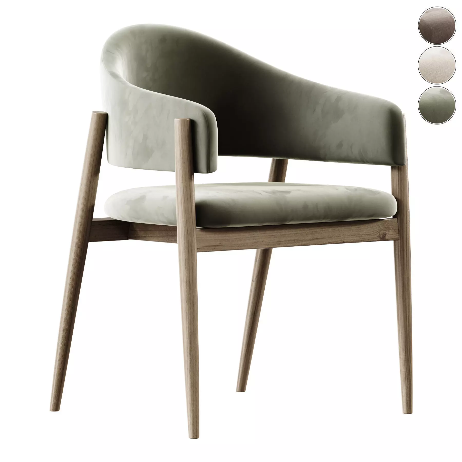 Alba Upholstered Chair Low-poly 3D model