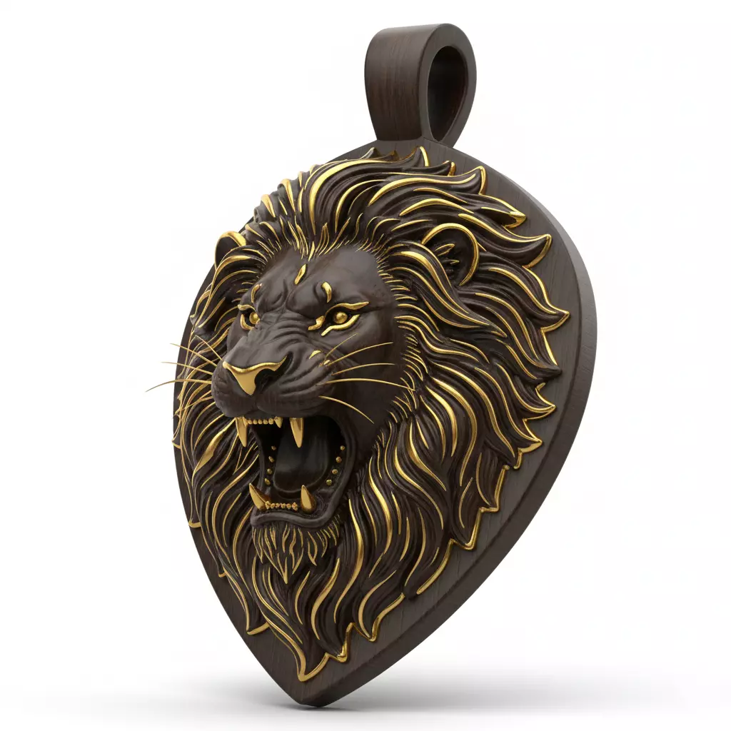 Majestic Lion Head Pendant 3D print model