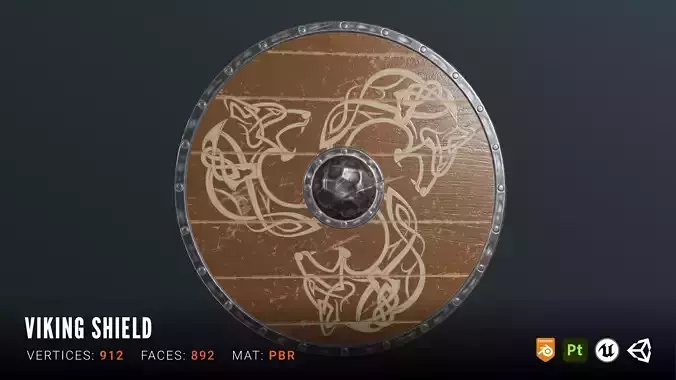 Viking Shield - Game Ready PBR Asset