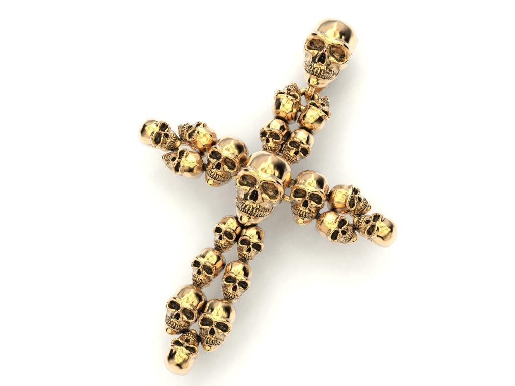 CROSS SKULL PENDANT 3D print model_5
