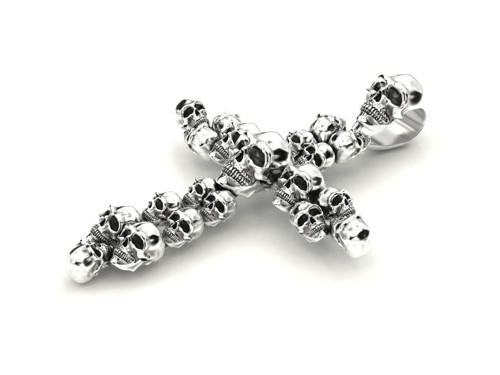 CROSS SKULL PENDANT 3D print model_8