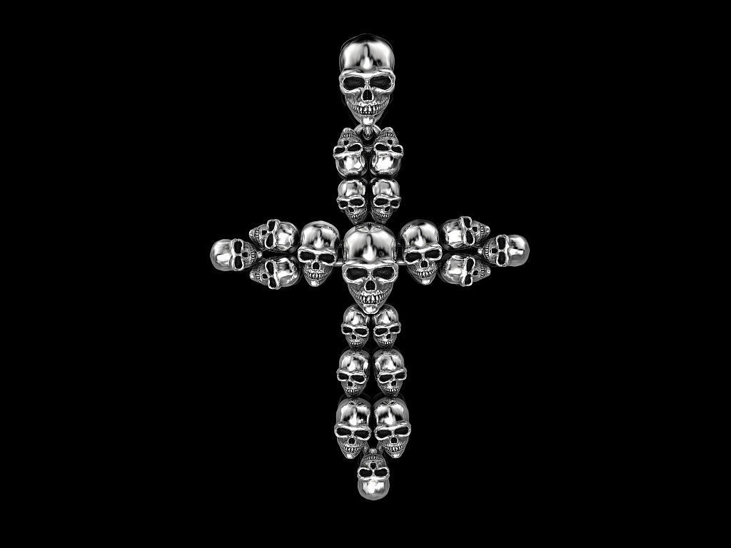 CROSS SKULL PENDANT 3D print model_1