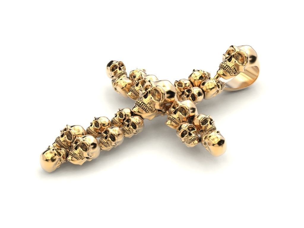 CROSS SKULL PENDANT 3D print model_9