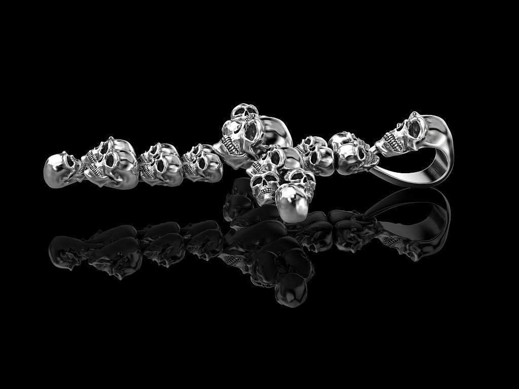 CROSS SKULL PENDANT 3D print model_3