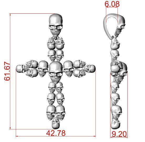 CROSS SKULL PENDANT 3D print model_11