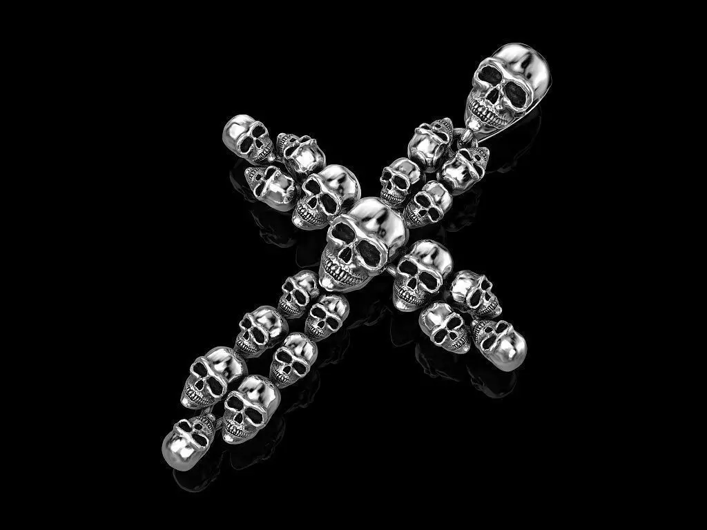 CROSS SKULL PENDANT 3D print model_0