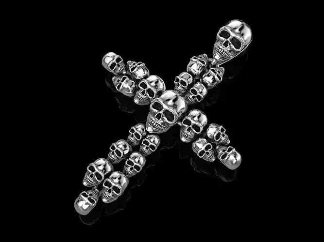 CROSS SKULL PENDANT