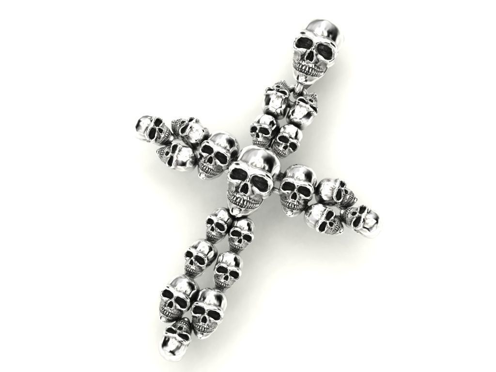CROSS SKULL PENDANT 3D print model_4
