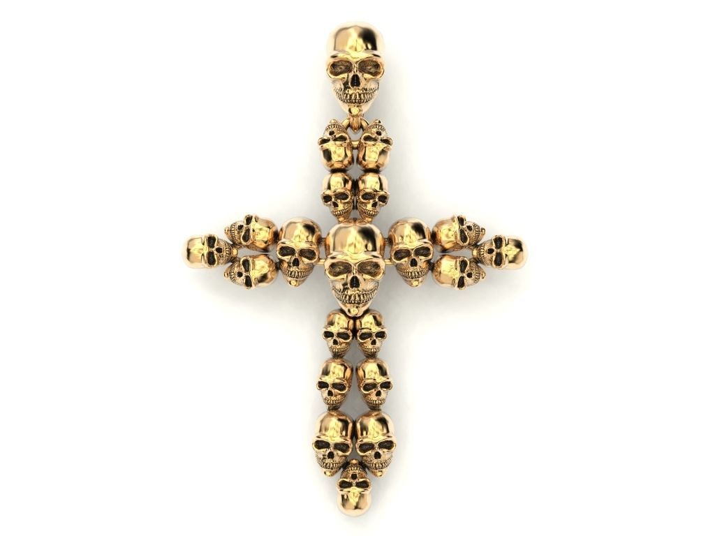 CROSS SKULL PENDANT 3D print model_7
