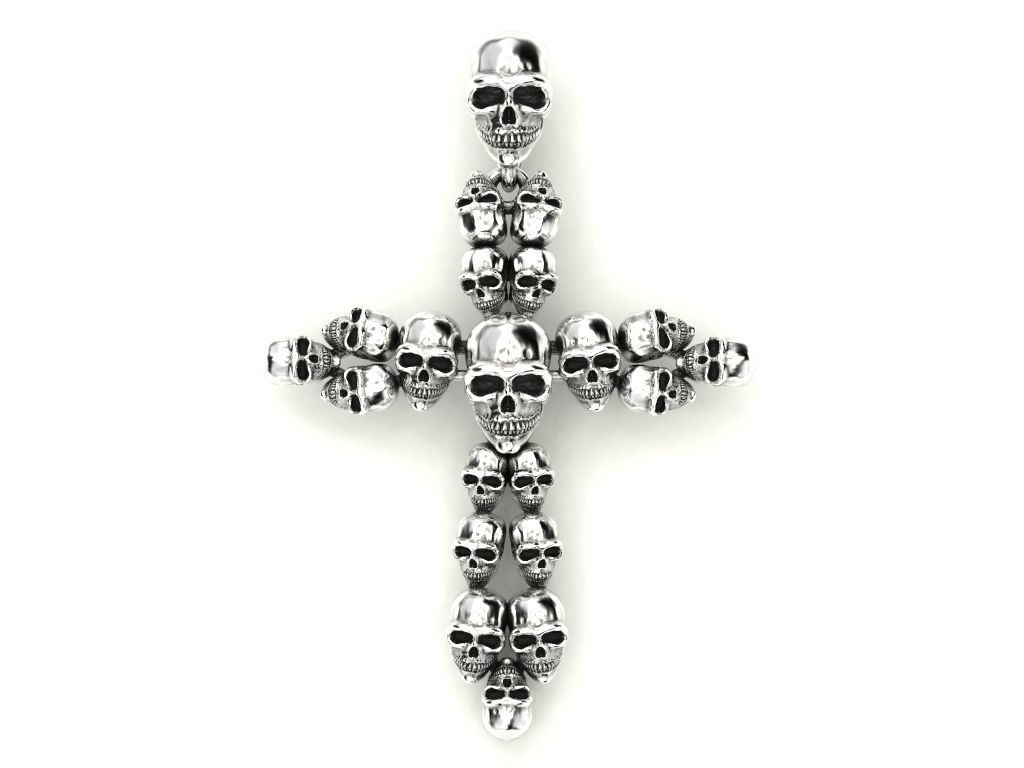 CROSS SKULL PENDANT 3D print model_6