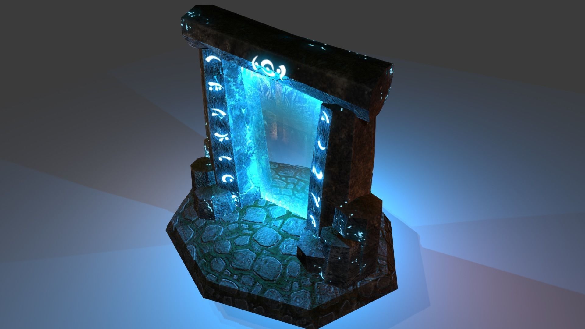Old Portal Low-poly 3D model_4