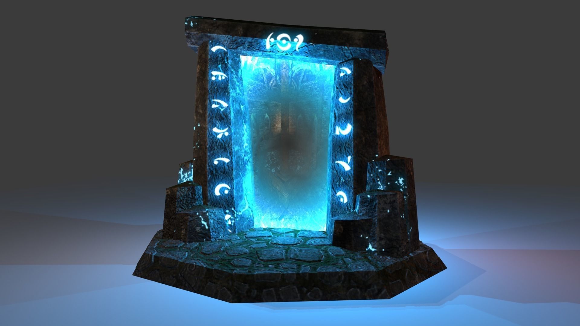 Old Portal Low-poly 3D model_0