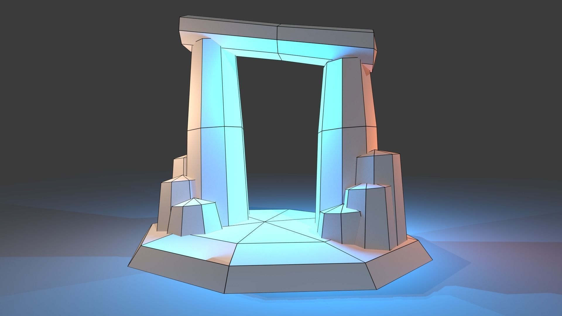 Old Portal Low-poly 3D model_6