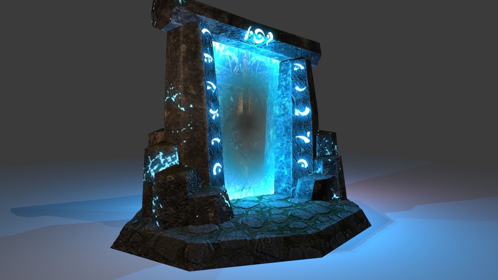 Old Portal Low-poly 3D model_3