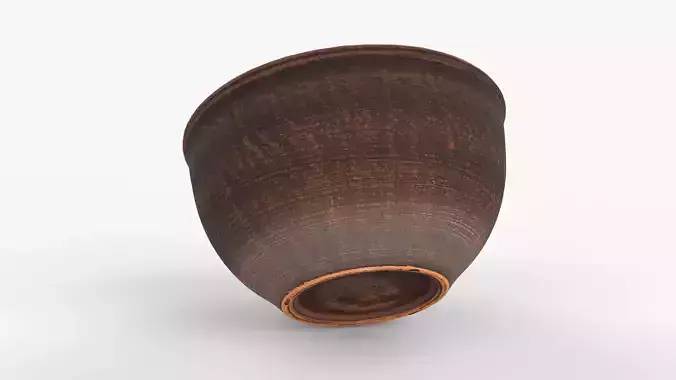Photorealistic 3D scan of Clay Bowl plate with Dried Cherries Low-poly 3D model 2
