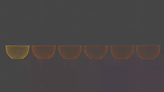 Photorealistic 3D scan of Clay Bowl plate with Dried Cherries Low-poly 3D model 4