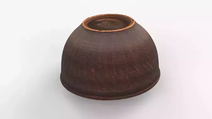 Photorealistic 3D scan of Clay Bowl plate with Dried Cherries Low-poly 3D model 7